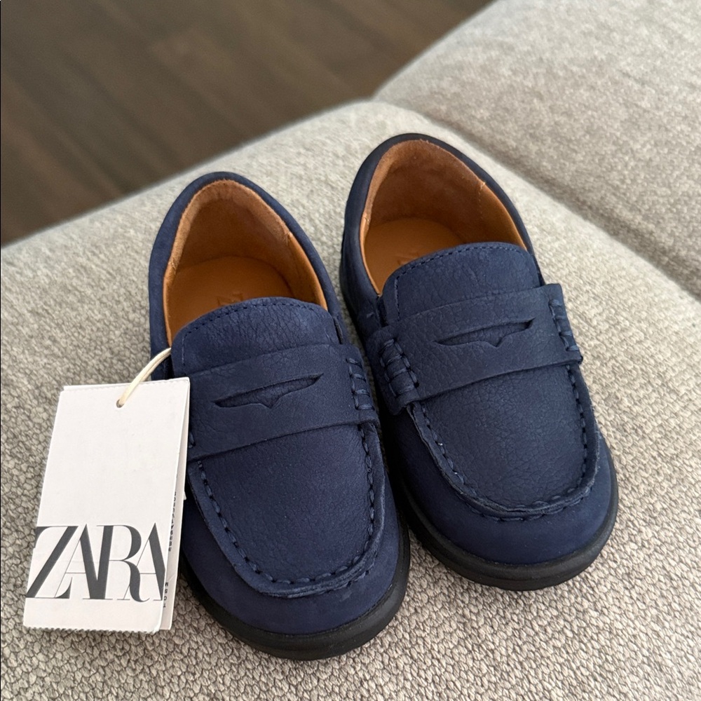 Zara Kids Dark Blue Moccasins
